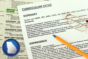 a curriculum vitae and job resume - with Georgia icon