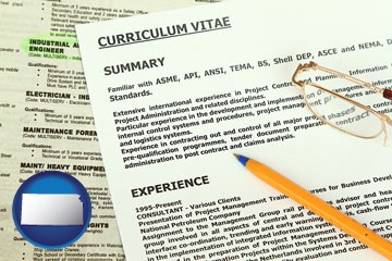 a curriculum vitae and job resume - with Kansas icon